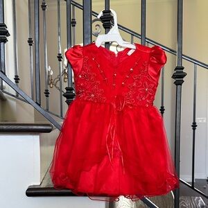 Aakaa Scarlet Kids Formal Dress with Floral Details